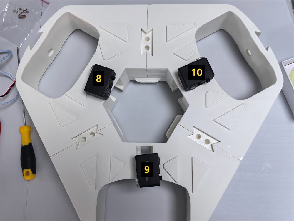 Wheel servo ID layout in chassis