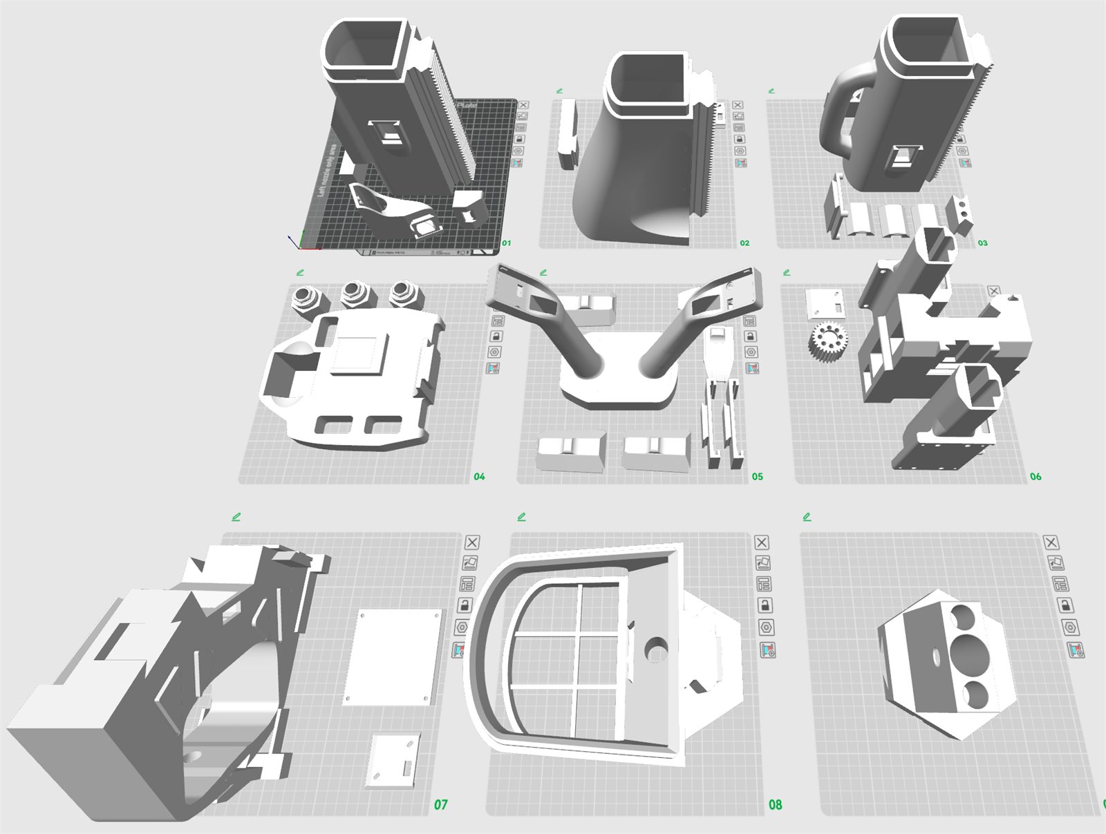 Bambu Studio print plate layout for AlohaMini2 parts